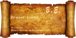 Breier Enikő névjegykártya
